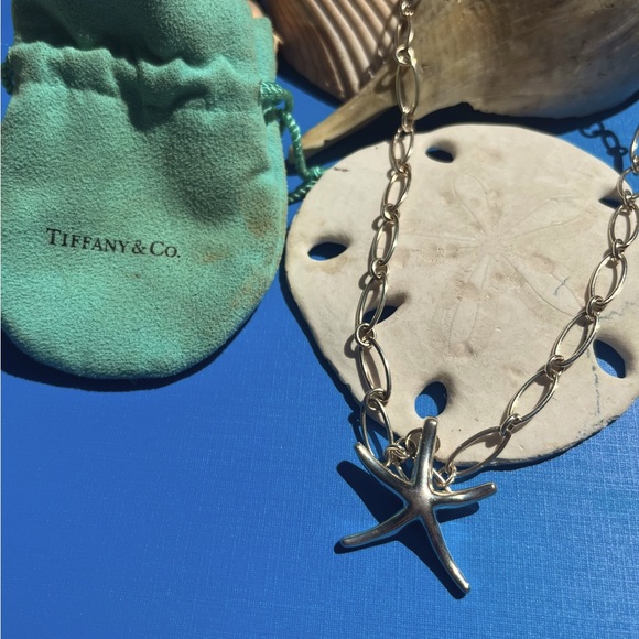 Tiffany &Co 925 Starfish Large Pendant Chain Necklace - Picture 1 of 7
